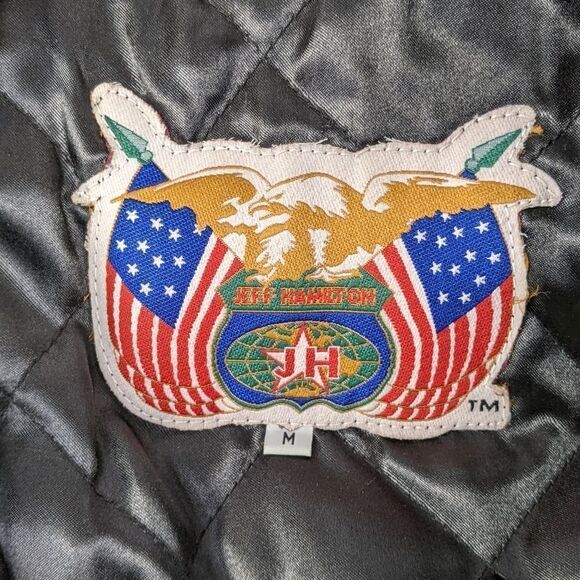 Vintage NASCAR 2000 Black Jeff Hamilton Leather Jacket - Picture 6 of 7